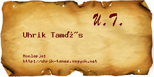 Uhrik Tamás névjegykártya